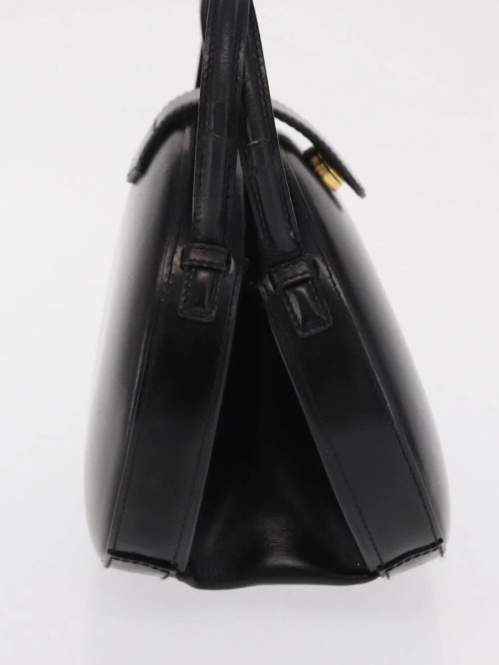 LOEWE Hand Bag Leather Black Gold Auth bs33105 - Picture 6 of 16